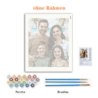 Malen-nach-Zahlen Set nach Ihrem Familienfoto – Individuelle Leinwand als Geschenk