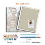 Malen-nach-Zahlen Set nach Ihrem Familienfoto – Individuelle Leinwand als Geschenk