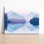 Nebliger Bergspiegelung – Malen nach Zahlen