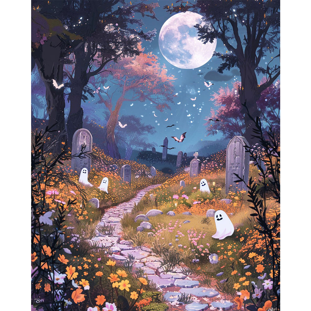 Mondlicht-Geistergarten - Malen nach Zahlen