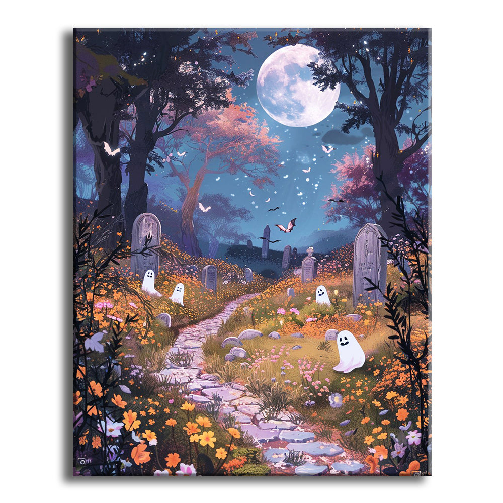 Mondlicht-Geistergarten - Malen nach Zahlen