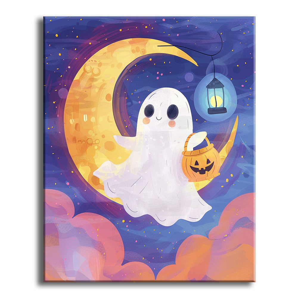 Mondbeschienene Freude der Geister in der Nacht - Malen nach Zahlen