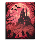 Mondlicht-Halloween-Schloss - Malen nach Zahlen