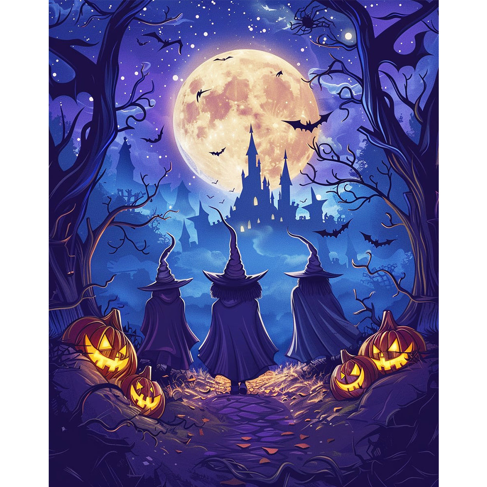 Mondlicht-Halloween-Reise - Malen nach Zahlen