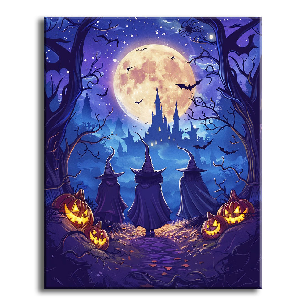 Mondlicht-Halloween-Reise - Malen nach Zahlen