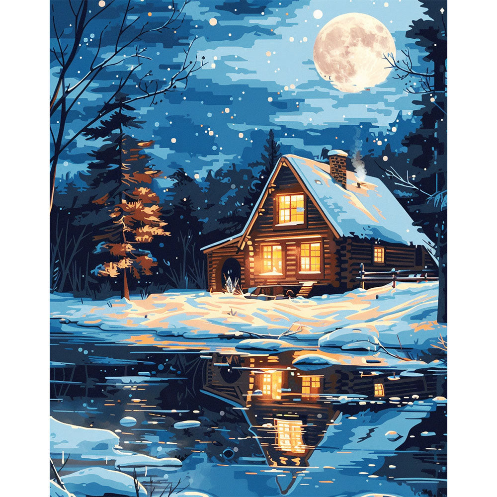 Mondlicht-Hafen - Malen nach Zahlen