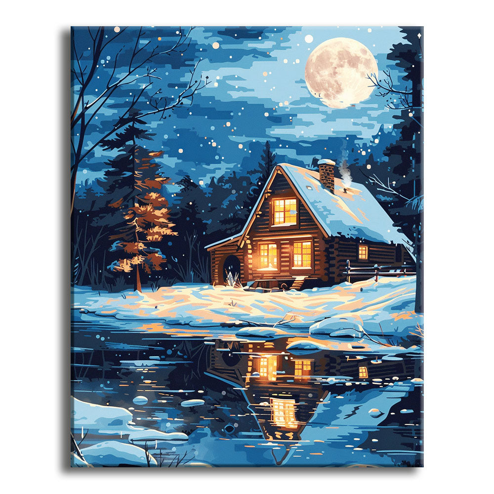 Mondlicht-Hafen - Malen nach Zahlen