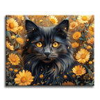 Mystische Katze & Blüten