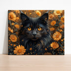 Mystische Katze & Blüten
