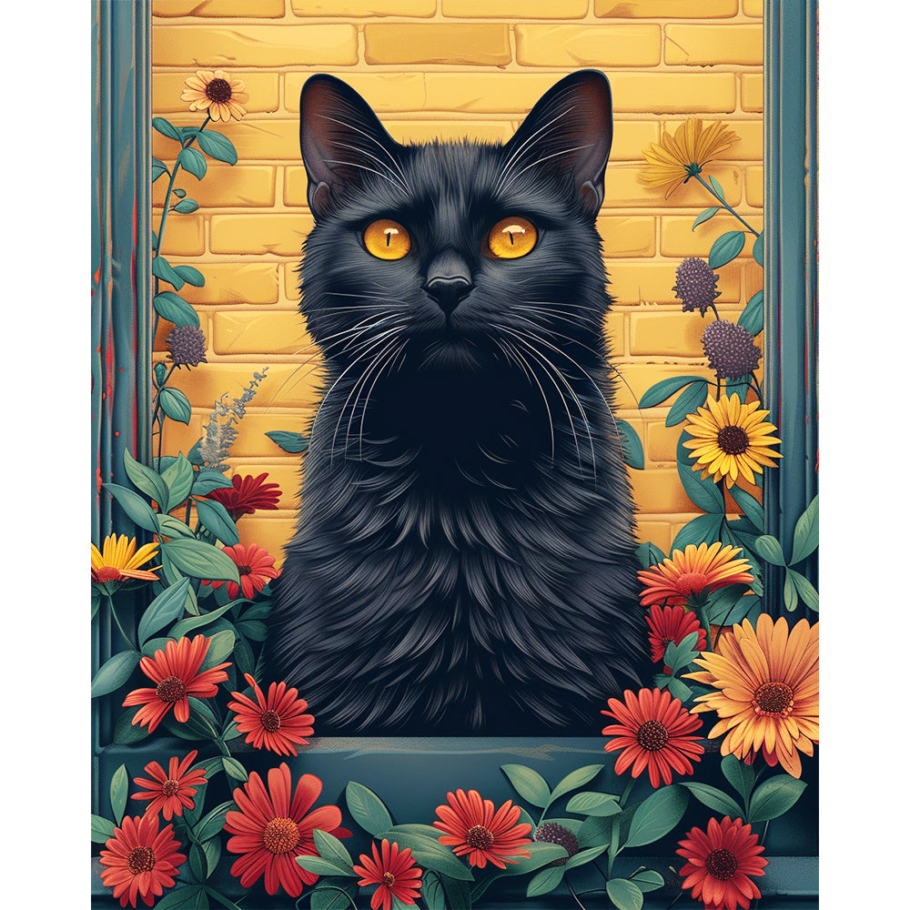 Mystische Florale Katze