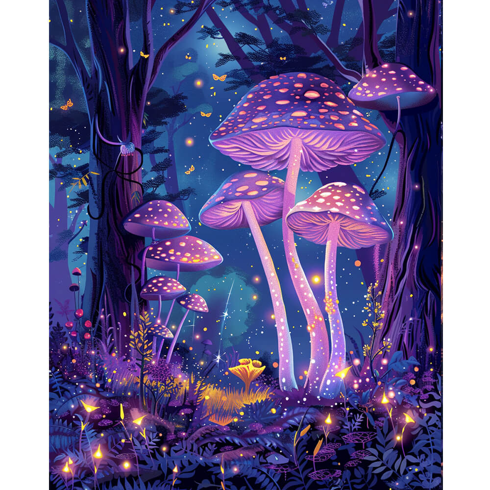 Mystischer Pilzhain – Malen nach Zahlen