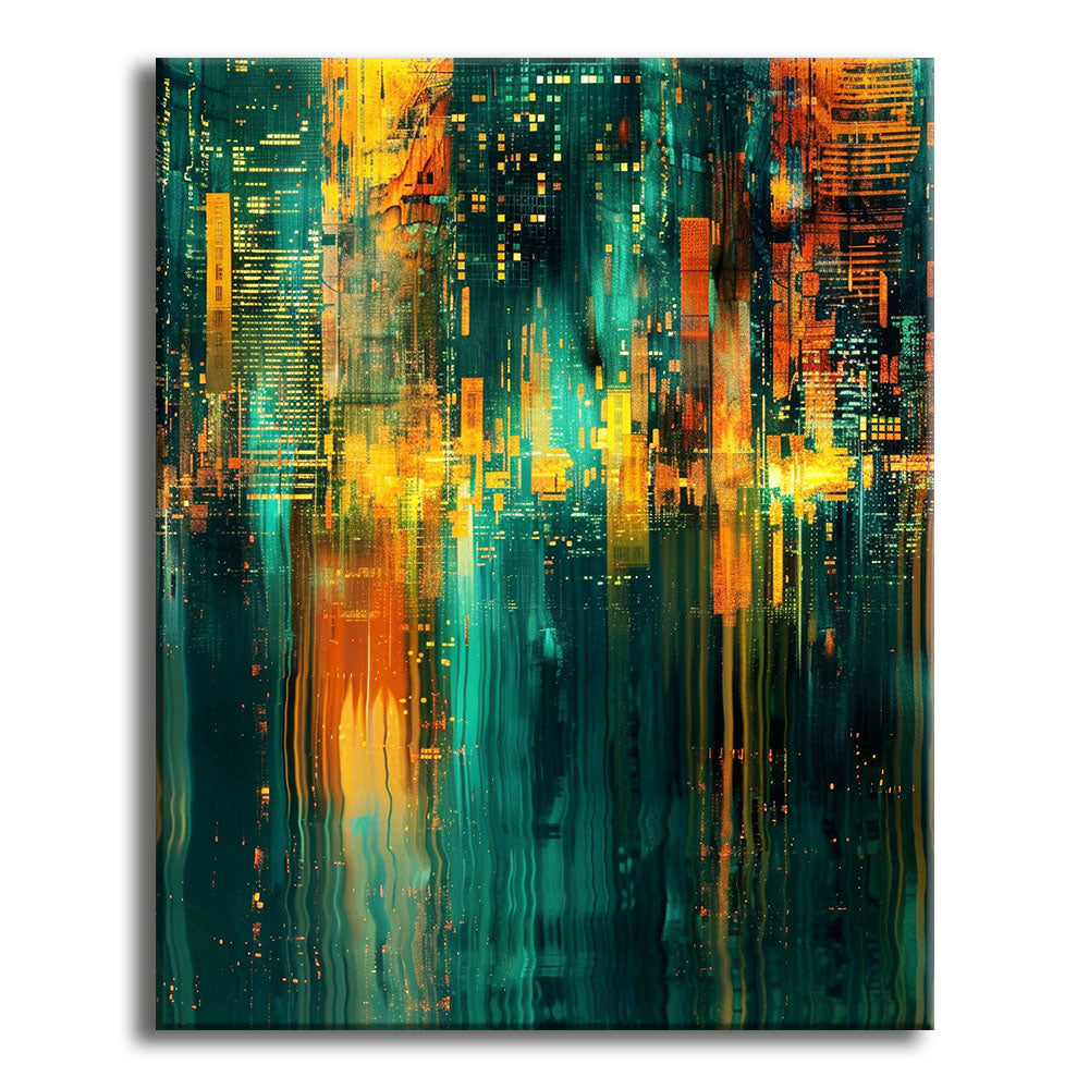 Neon-Nieselregen - Malen nach Zahlen