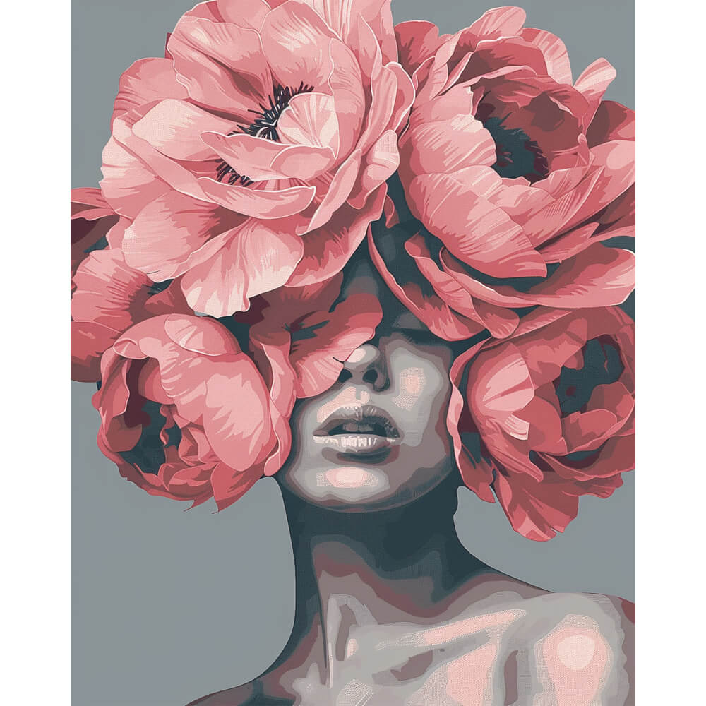 Pfingstrosen-Muse – Malen nach Zahlen