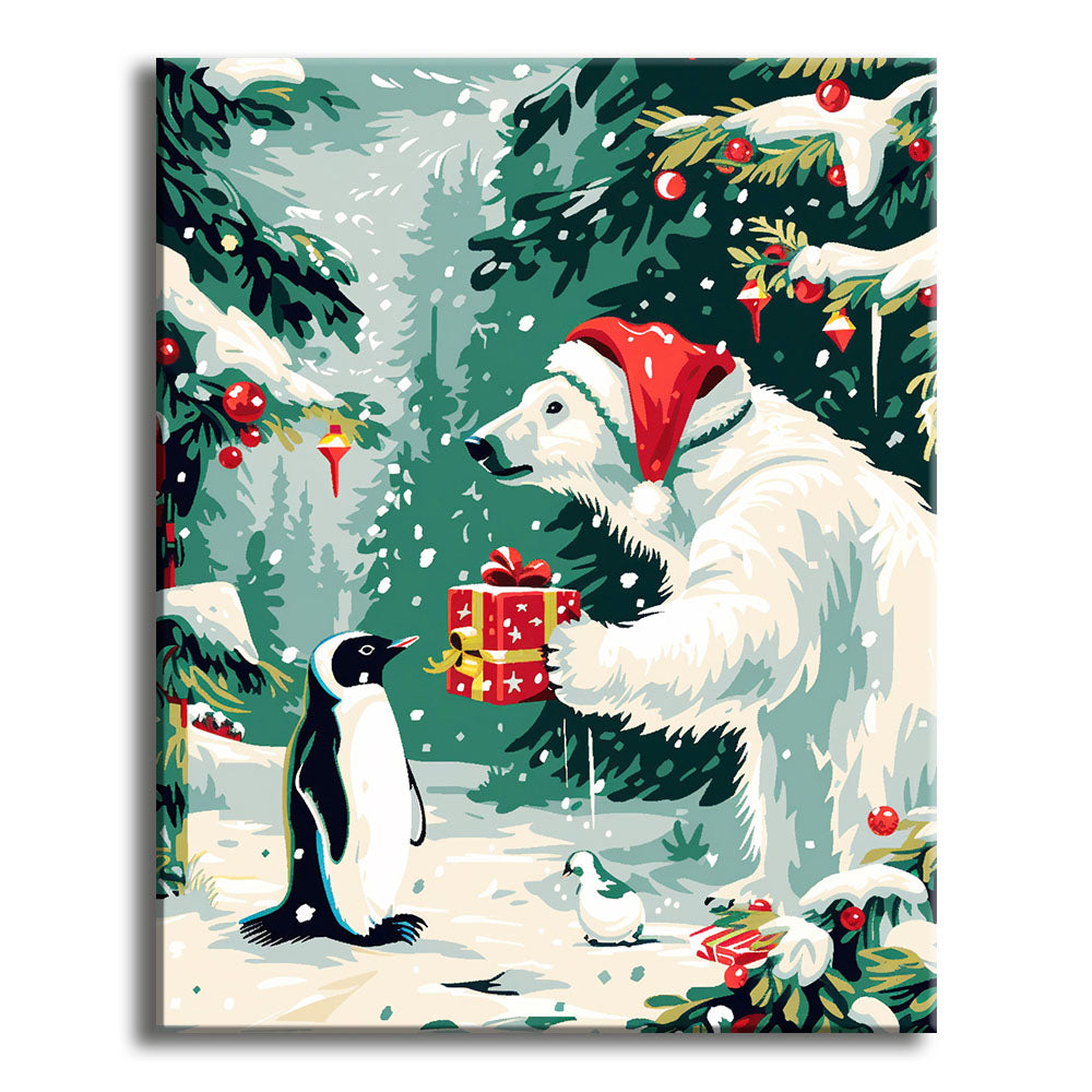 Das Geschenk der Polarfreunde - Malen nach Zahlen