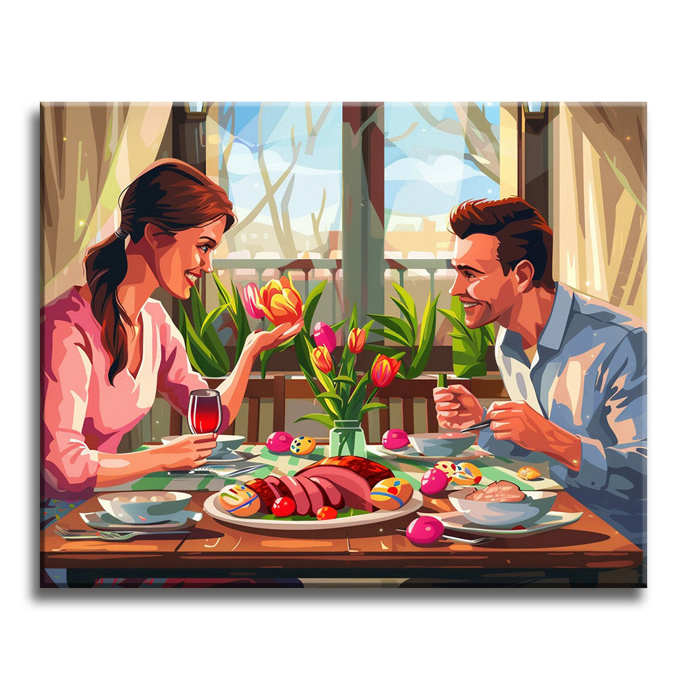 Romantisches Dinner-Duett - Malen nach Zahlen