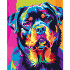 Rottweiler Strahlen - Malen nach Zahlen