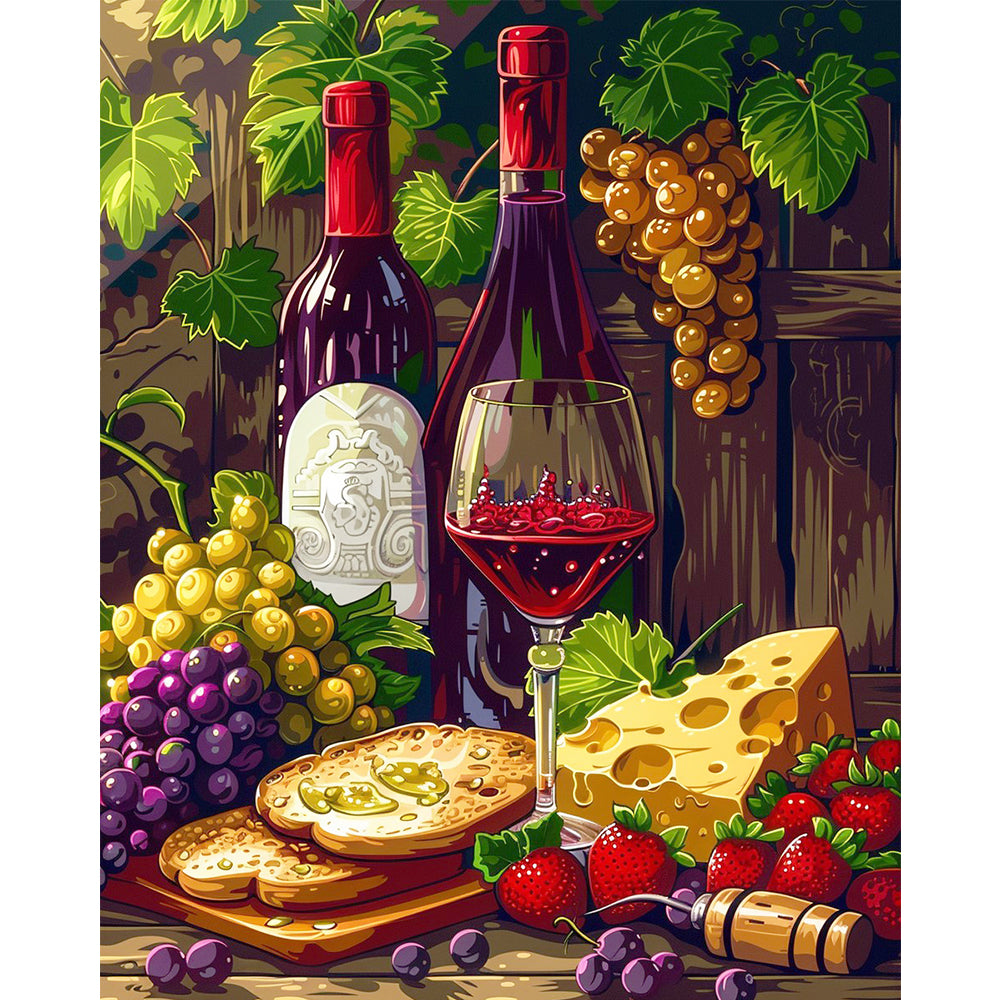 Rustikaler Wein und Käse