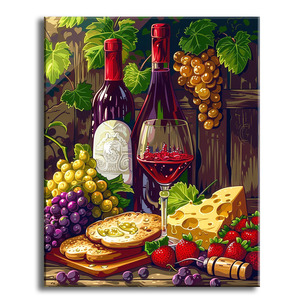 Rustikaler Wein und Käse