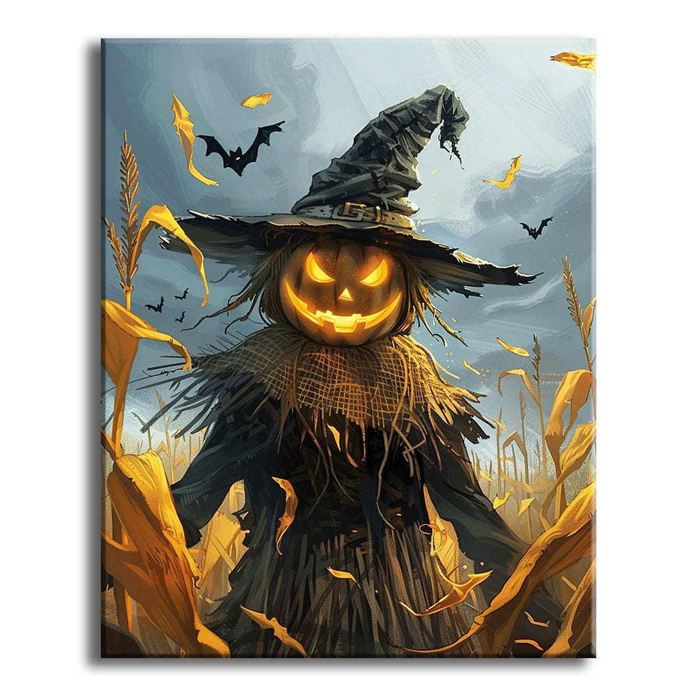 Vogelscheuchen-Halloween-Glanz - Malen nach Zahlen