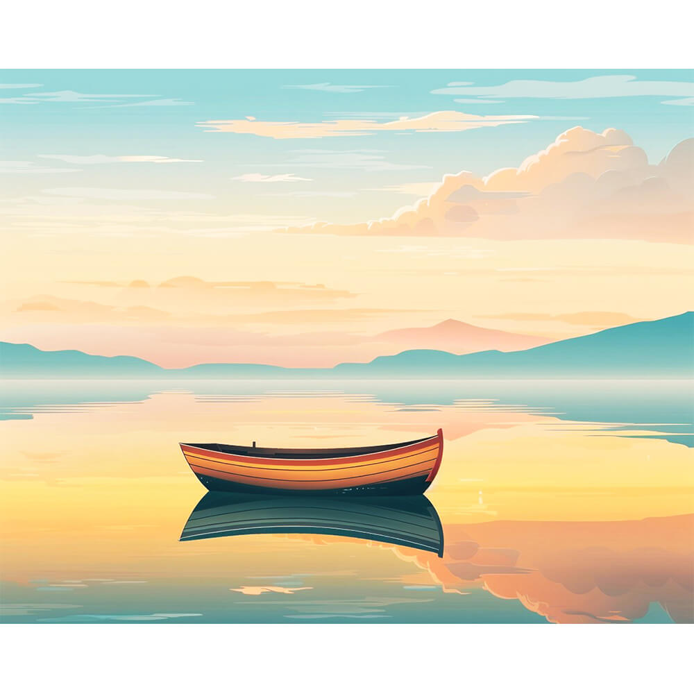 Friedliche Sonnenuntergangs-Spiegelungen