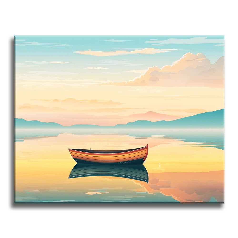 Friedliche Sonnenuntergangs-Spiegelungen