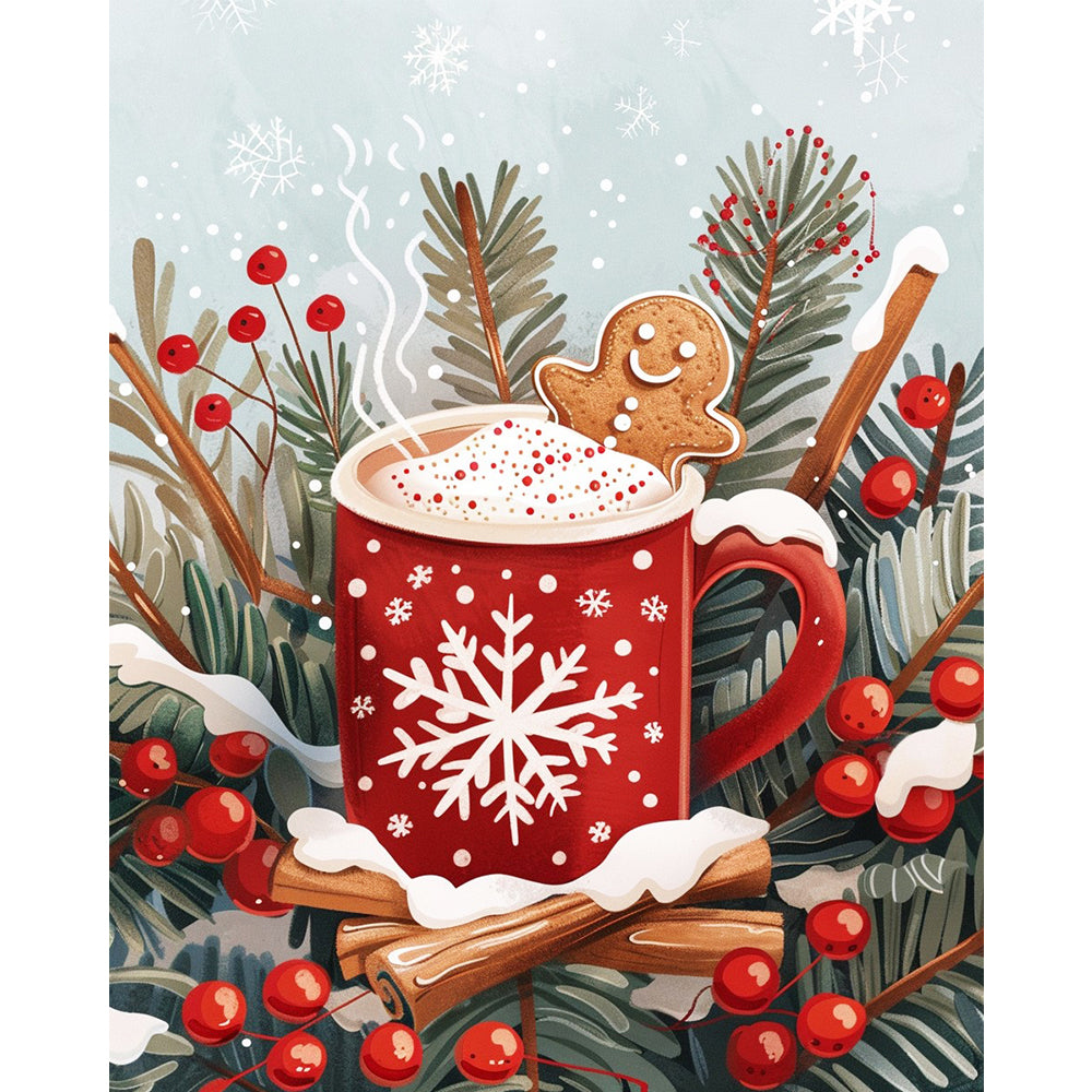 Schneebedeckte Festtagstasse