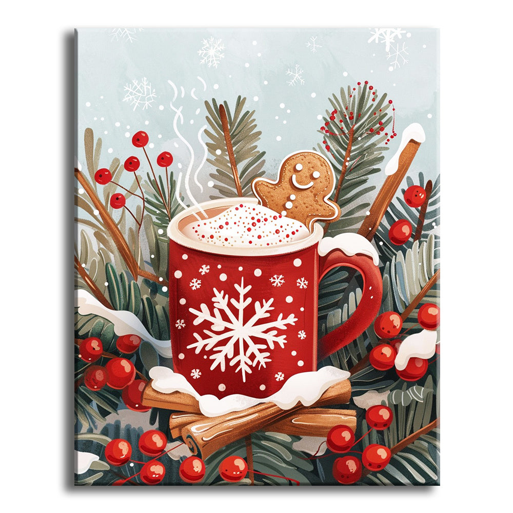 Schneebedeckte Festtagstasse