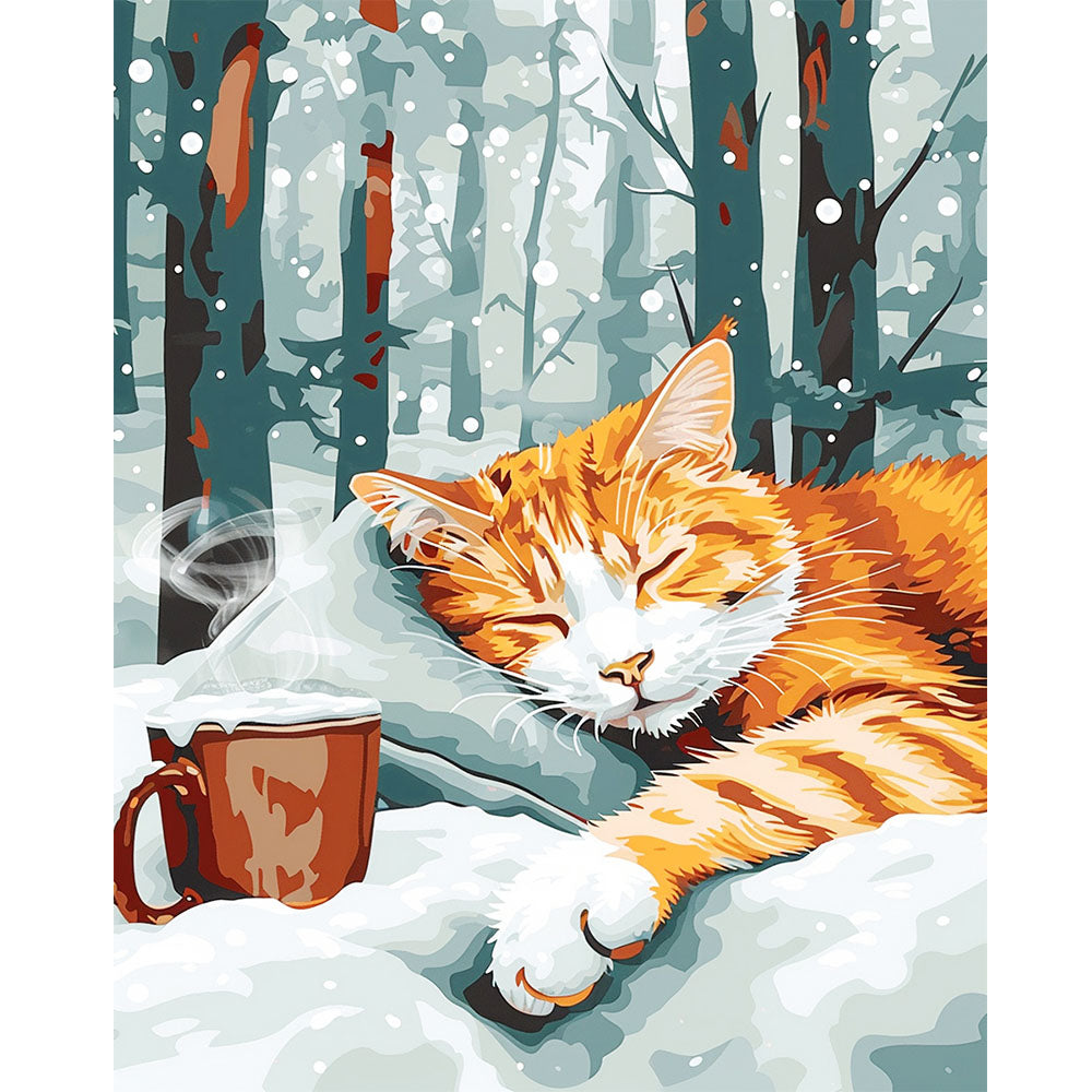 Schneefall-Gelassenheit - Malen nach Zahlen