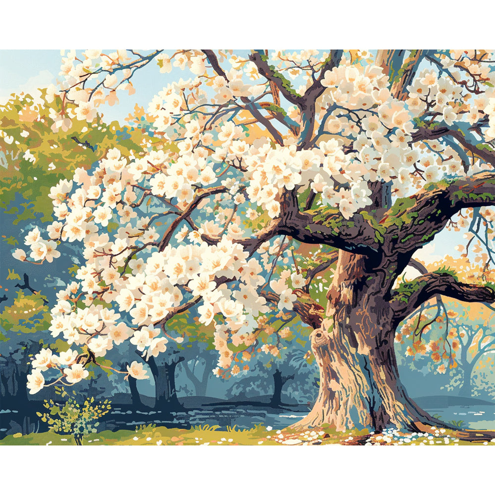 Frühlingserste Blüte – Malen nach Zahlen