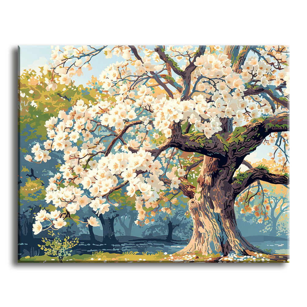 Frühlingserste Blüte – Malen nach Zahlen