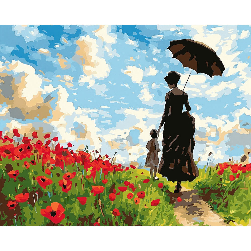 Sommerlicher Mohnblumen-Spaziergang