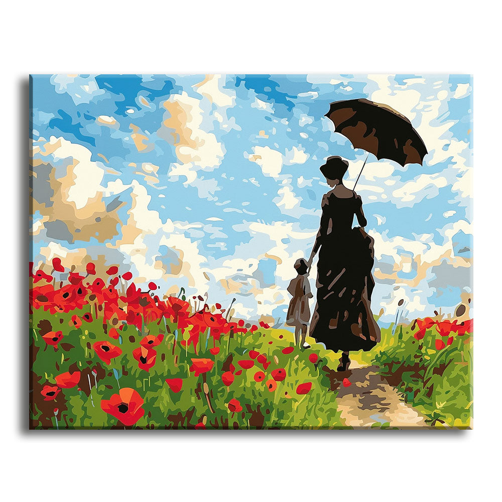 Sommerlicher Mohnblumen-Spaziergang