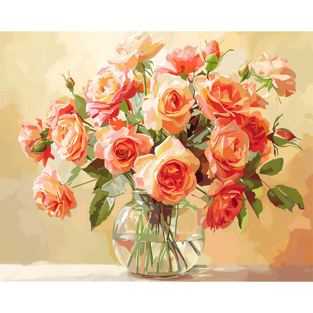 Sonnenuntergangsstrauß - Malen nach Zahlen