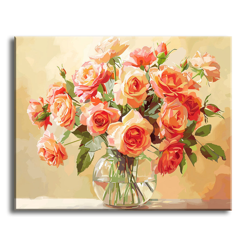 Sonnenuntergangsstrauß - Malen nach Zahlen