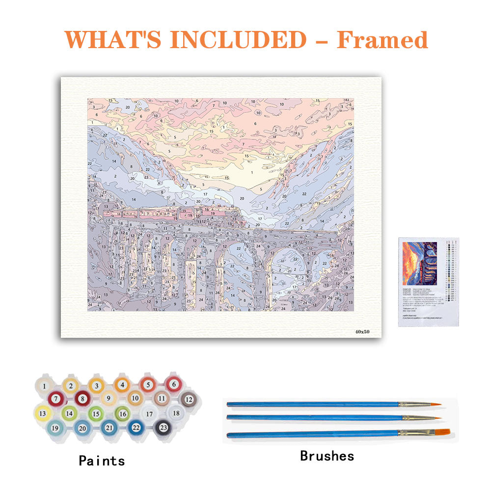 Sonnenuntergangs-Gebirgsexpress