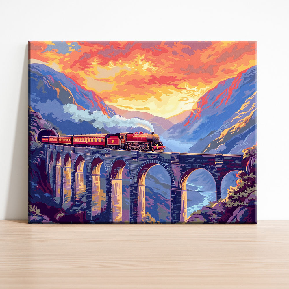 Sonnenuntergangs-Gebirgsexpress