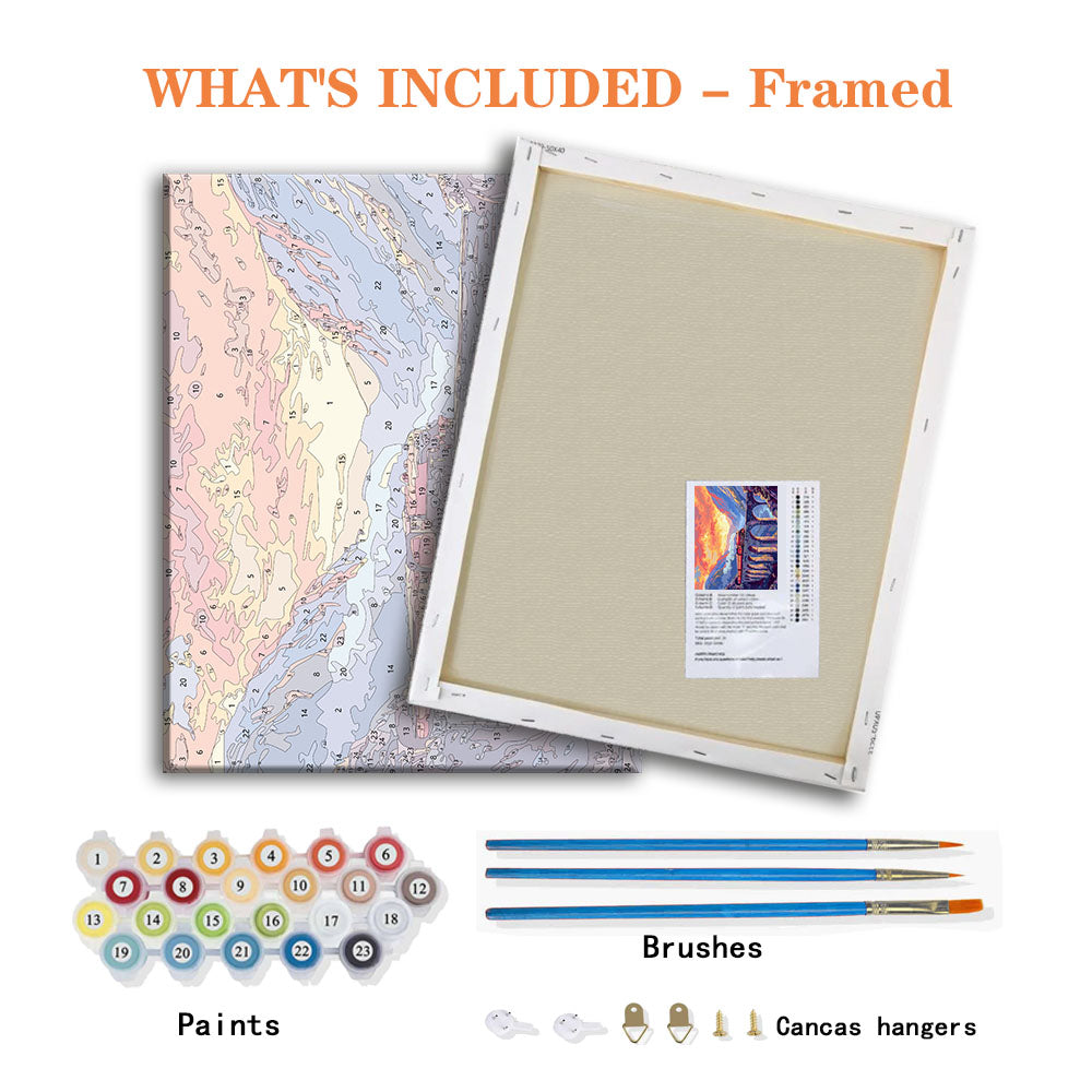 Sonnenuntergangs-Gebirgsexpress