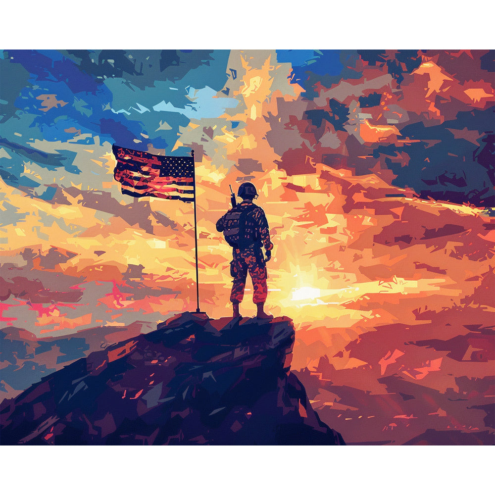 Sonnenuntergangs-Wächter – Malen nach Zahlen