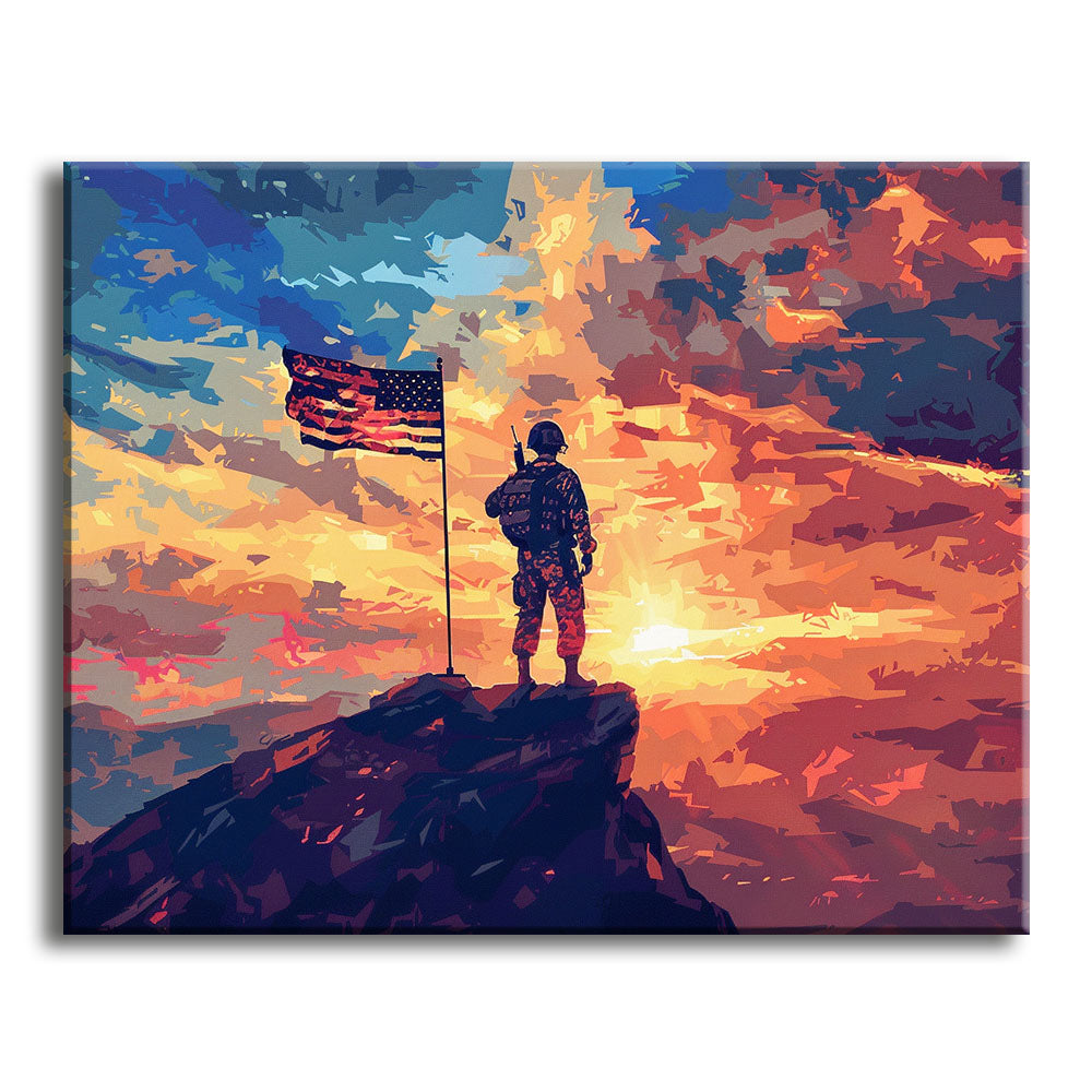 Sonnenuntergangs-Wächter – Malen nach Zahlen