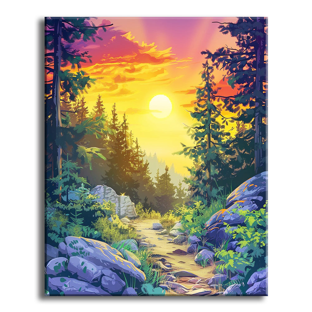 Waldesruhe im Sonnenuntergang