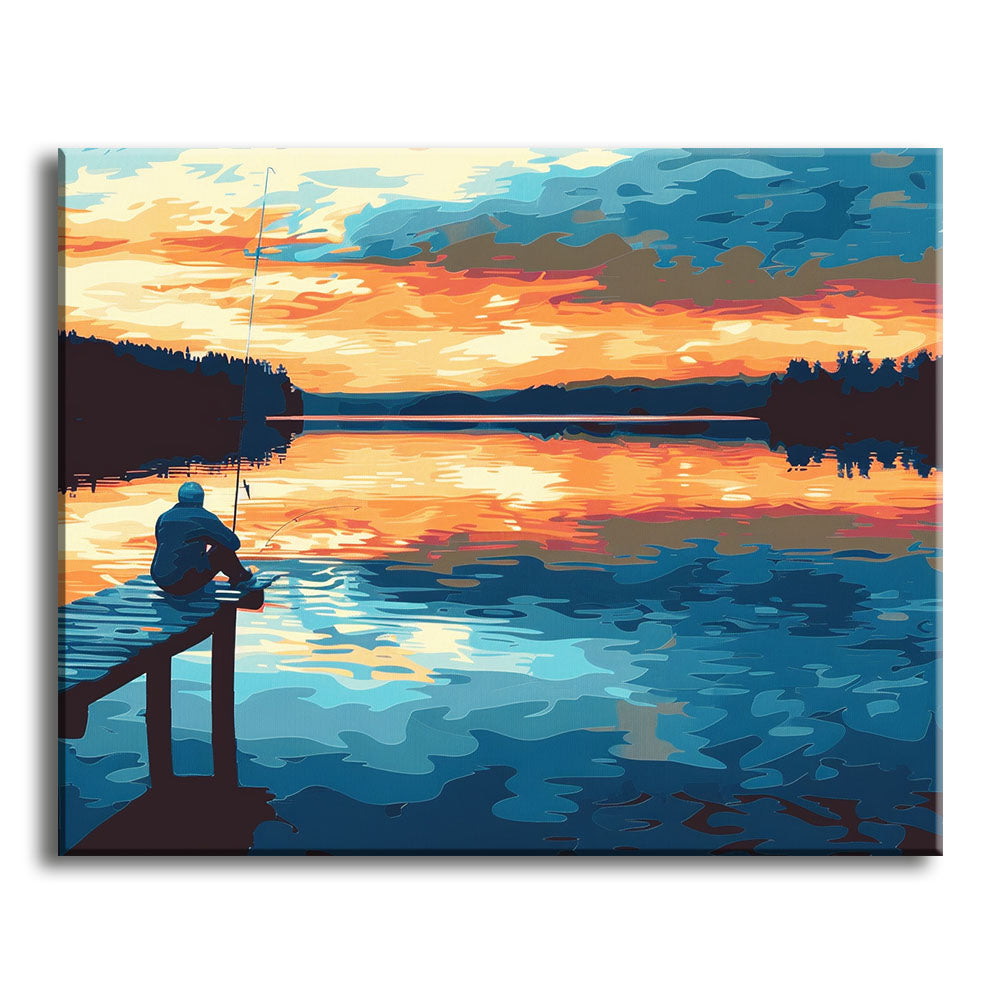 Sonnenuntergangs-Einsamkeit - Malen nach Zahlen