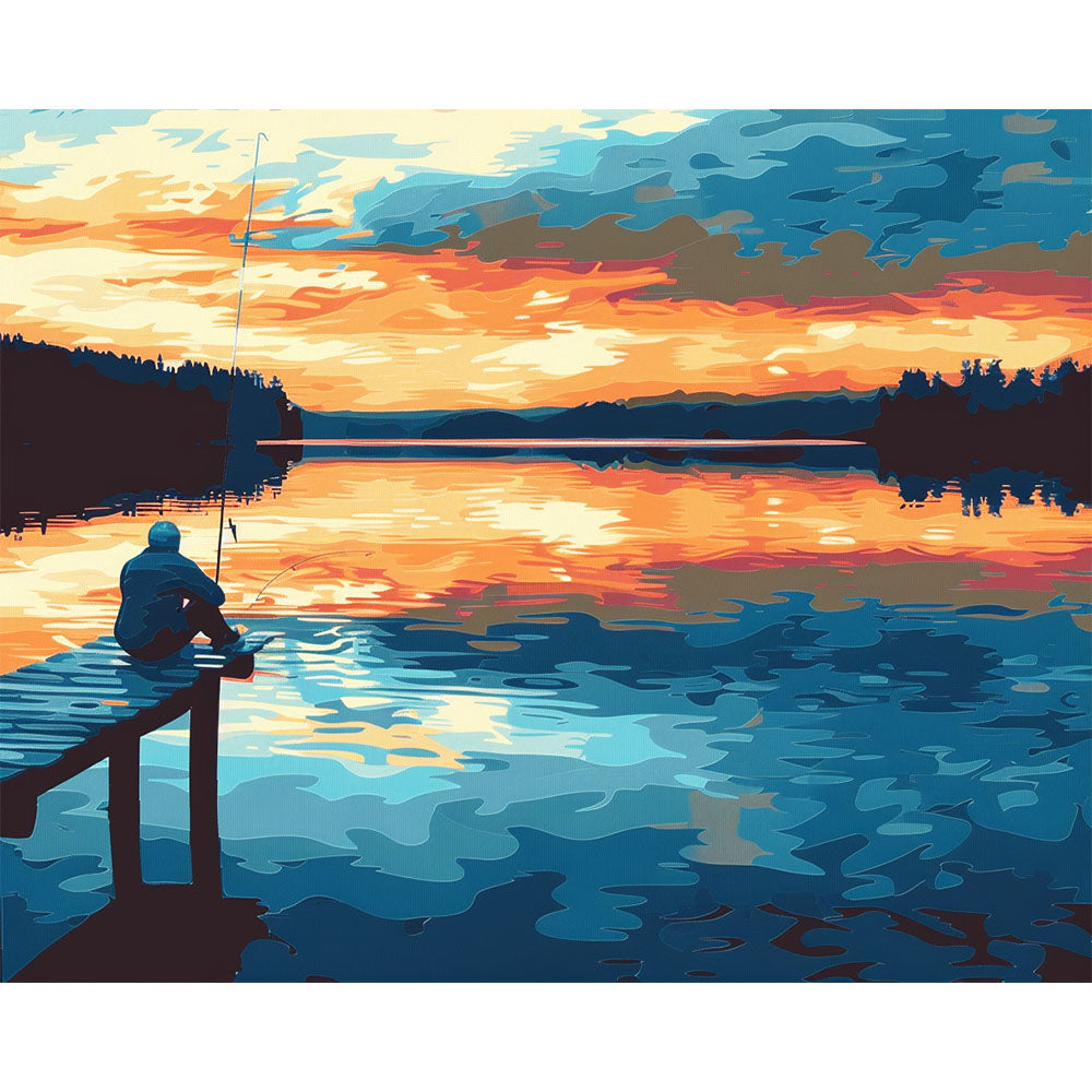 Sonnenuntergangs-Einsamkeit - Malen nach Zahlen