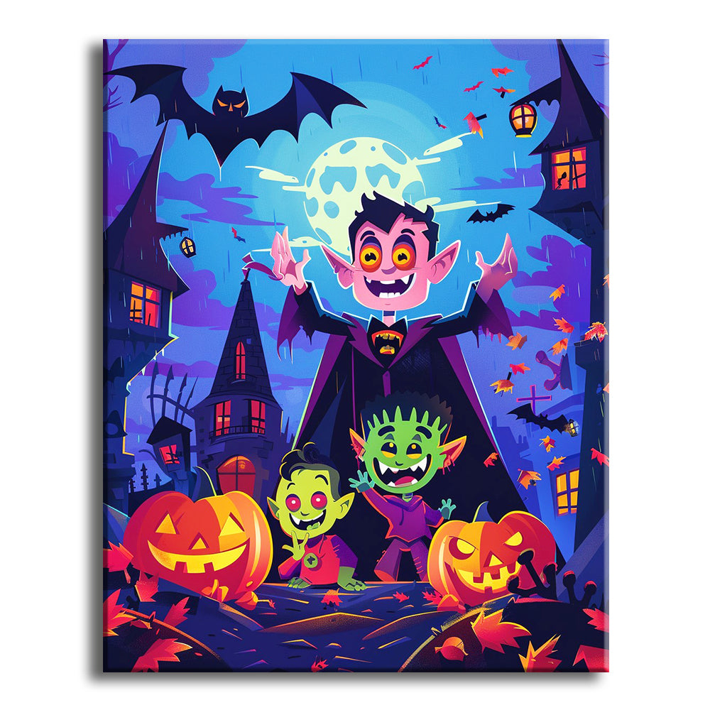 Vampir-Halloween-Party - Malen nach Zahlen