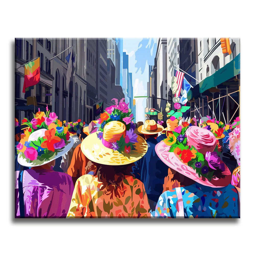 Lebhafter Straßenkarneval - Malen nach Zahlen