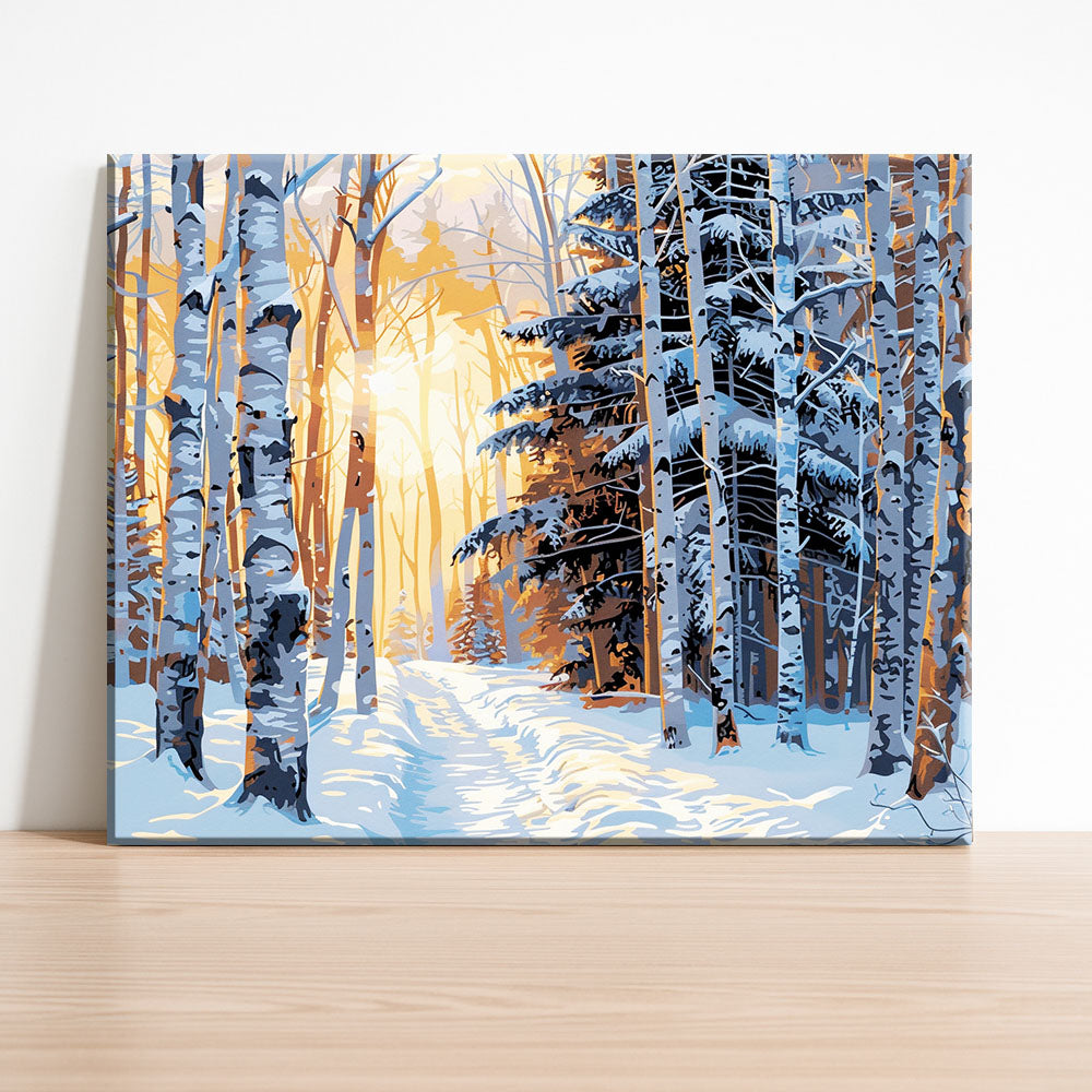 Goldene Winterstunde – Malen nach Zahlen
