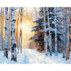 Goldene Winterstunde – Malen nach Zahlen