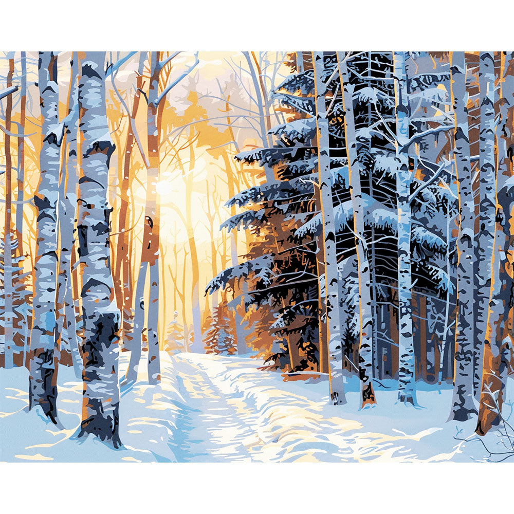 Goldene Winterstunde – Malen nach Zahlen