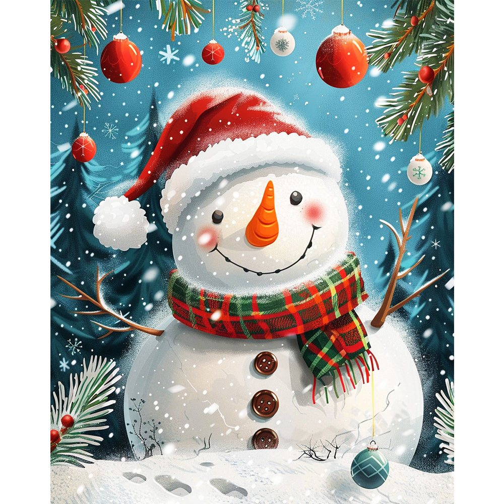 Winters fröhlicher Schneemann