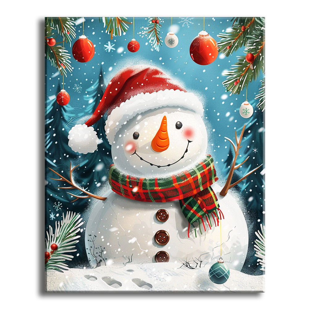 Winters fröhlicher Schneemann