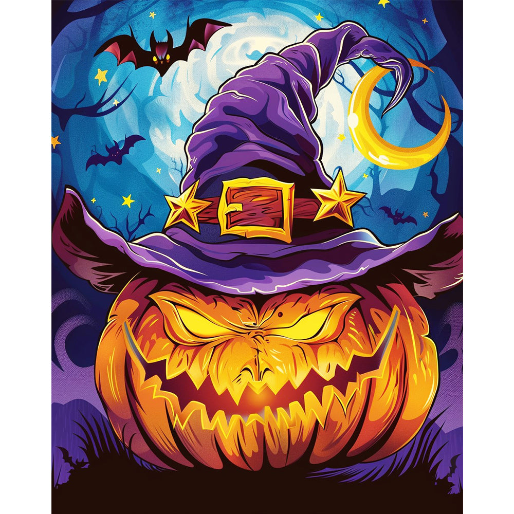 Witchy Pumpkin's Moonlight Dance – Malen nach Zahlen